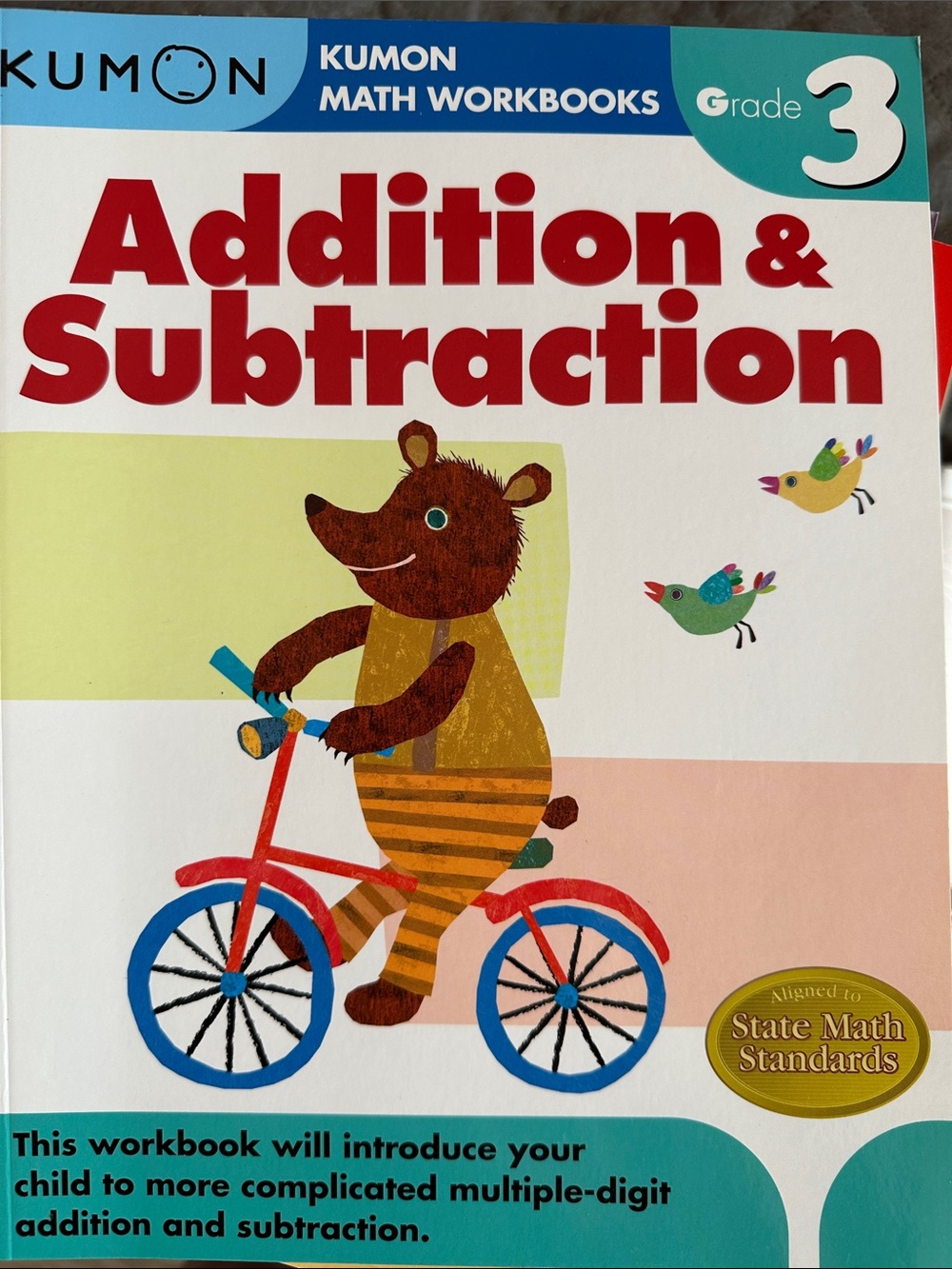 Grade 3 Addition & Subtraction Workbook - Red and Blue